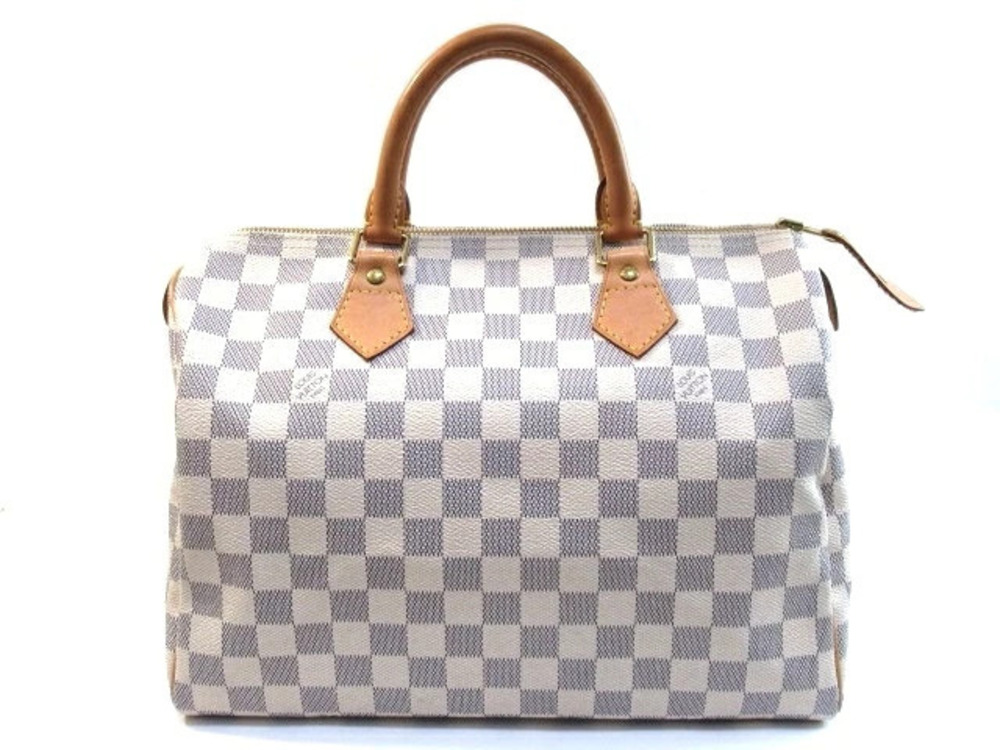 LOUIS VUITTON Speedy Handbag Damier Azur White